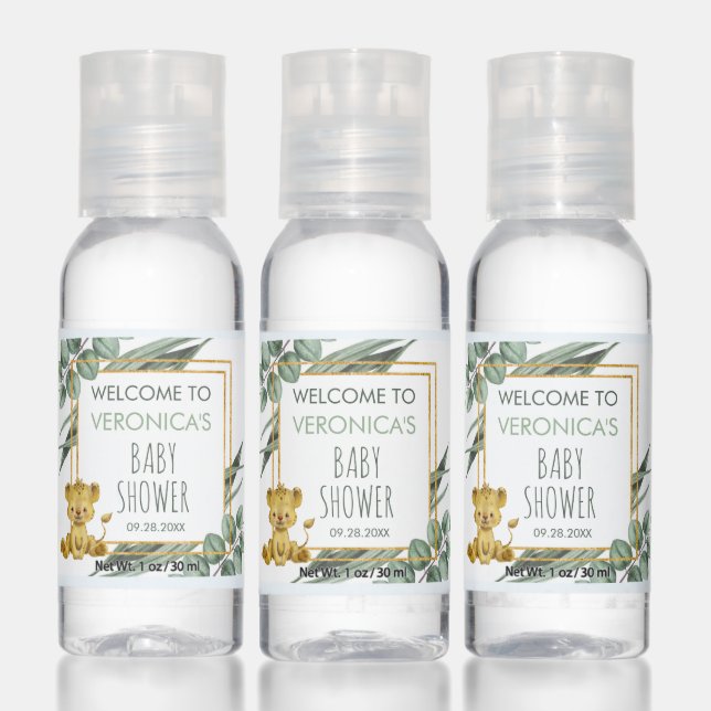 Jungle Safari Lion Baby Shower Welcome Hand Sanitizer (Set)