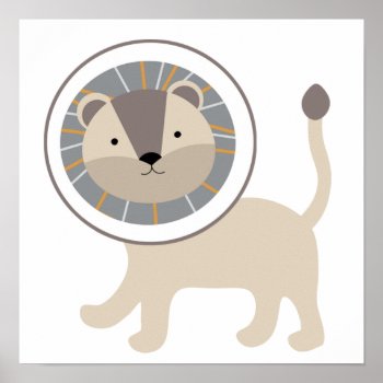 Jungle Safari Lion Nursery Art Poster by Personalizedbydiane at Zazzle