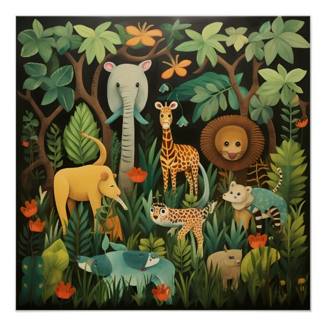 Jungle Safari Nursery Print (Front)