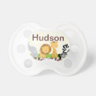 Jungle Safari Pacifier Personalized with Baby Name