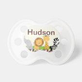 Jungle Safari Pacifier Personalized with Baby Name (Front)