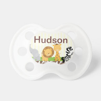 Jungle Safari Pacifier Personalized with Baby Name