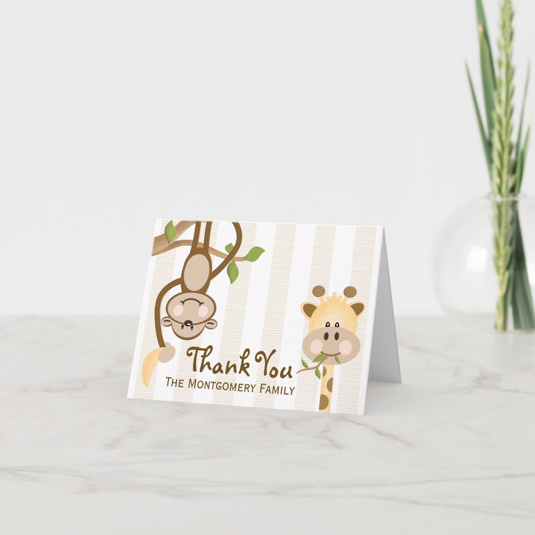 Jungle Safari Thank You Cards Zazzle