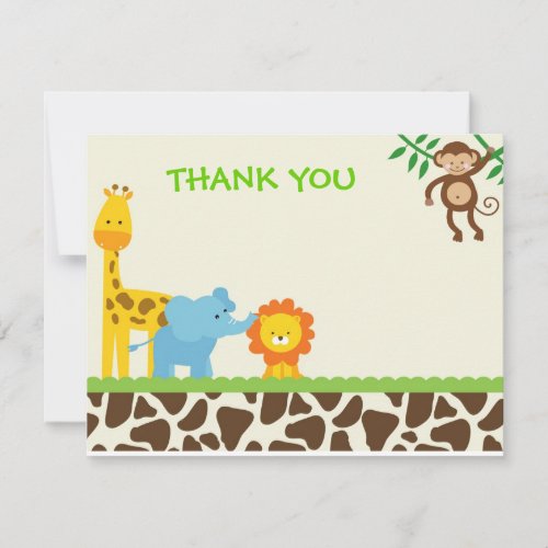 Jungle Safari Thank You Notes cards Custom Announcement
