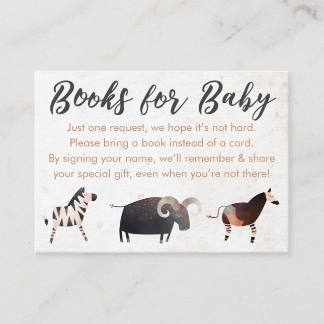 Jungle Safari Theme Books for Baby Enclosure Cards (Front)