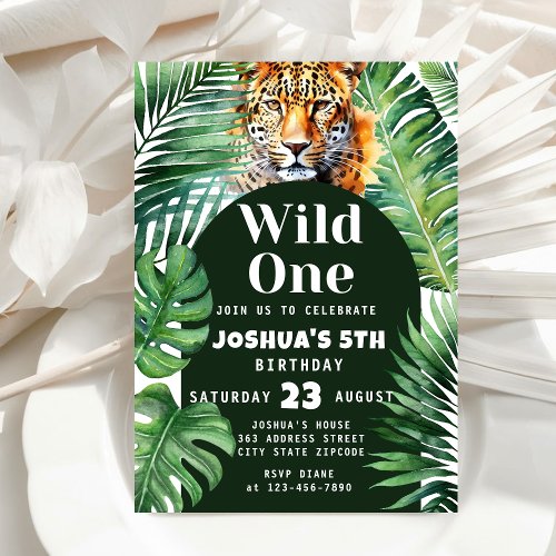 Jungle Safari Themed Birthday Party Invitation