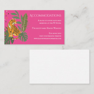 Jungle Safari Tiger Wedding Accommodations Enclosu Enclosure Card