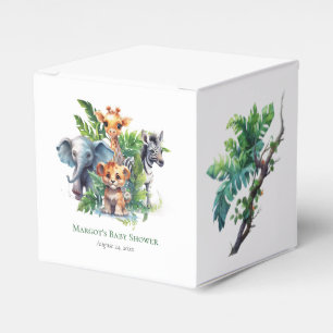 Jungle Safari Tropical Animals Baby Shower Favor Boxes