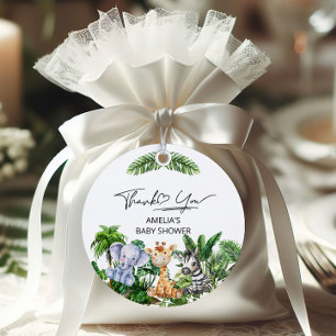 Jungle Safari Tropical Thank You Animals Favor Tags