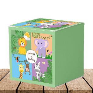 Jungle Safari Wild Animal Kids Birthday Colorful Favor Boxes