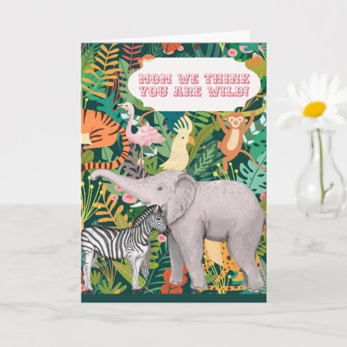 Jungle Safari Wild Animals Mothers Day Card