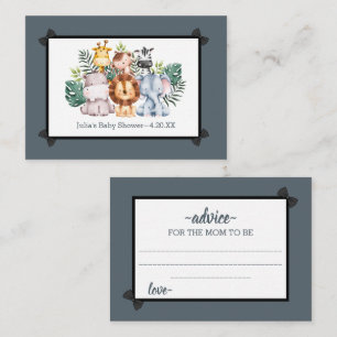 Jungle Safari Wild Baby Shower Advice Enclosure Card