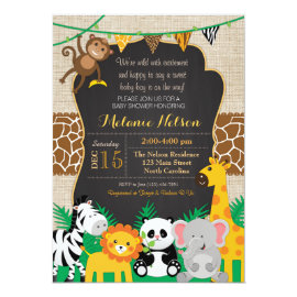 Jungle Safari Wild Baby Shower Invitation