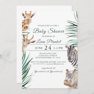 Jungle Safari Wild Baby Shower Invitation