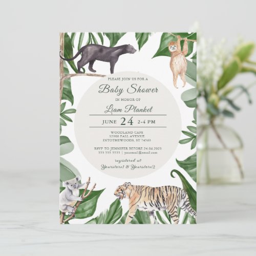 Jungle Safari Wild Baby Shower Invitation