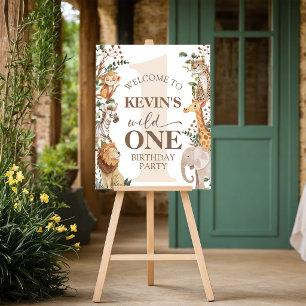 Jungle Safari Wild One 16x20 Welcome Sign