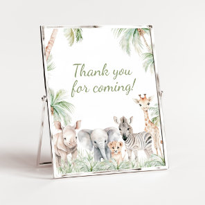 Jungle Safari Wild One Animal Thank you for Coming Poster