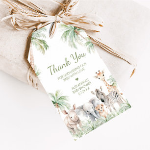 Jungle Safari Wild One Animals Favor Tags