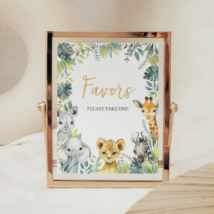 Jungle Safari Wild One Baby Shower Favors Poster
