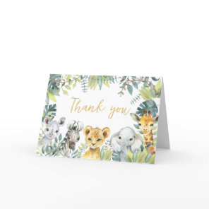 Jungle Safari Wild One Baby Shower  Thank You Card