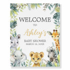 Jungle Safari Wild One Baby Shower Welcome Sign