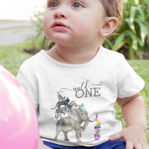 Jungle Safari Wild One Birthday Party Animal  Baby T_Shirt