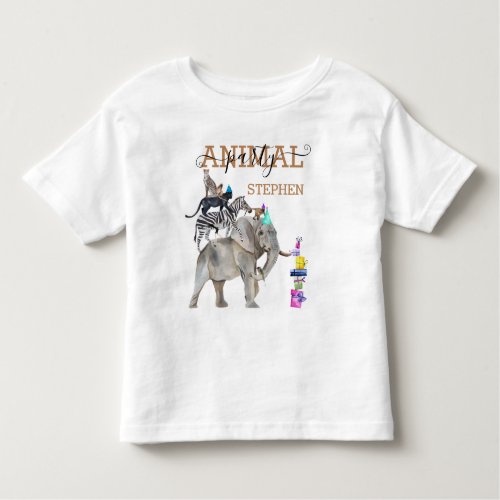 Jungle Safari Wild One Birthday Party Animal Toddler T_shirt