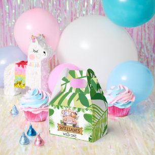 Jungle Safari Wild One Birthday Party Favor Box