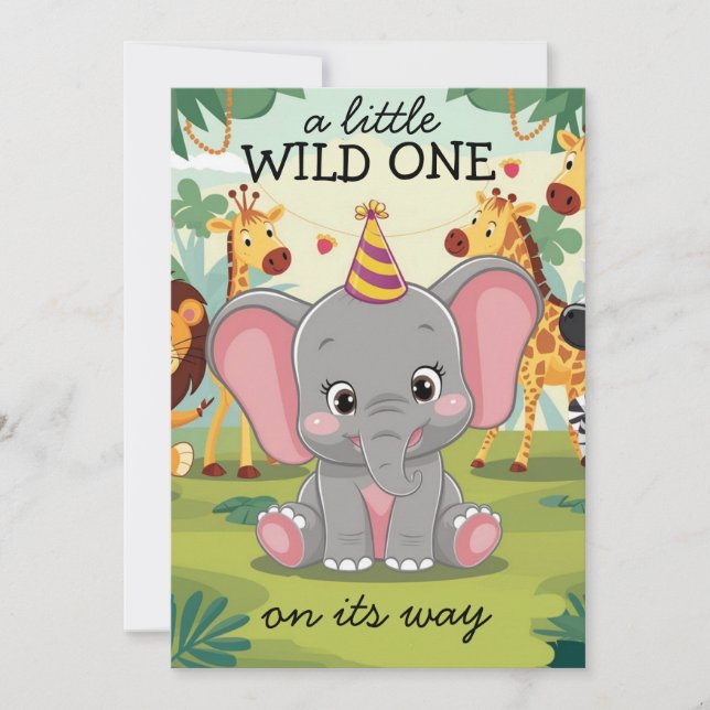 Jungle Safari Wild One boy 1st Birthday  Invitation (Front)