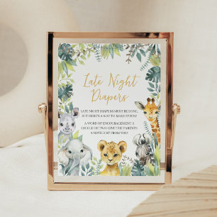 Jungle Safari Wild One Late Night Diapers Poster