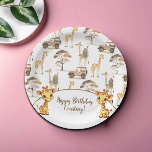Jungle Safari with Giraffes Birthday Party Paper Plates