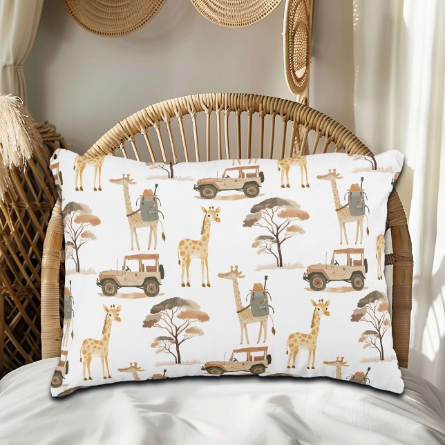 Jungle Safari with Giraffes Nursery Pattern Accent Pillow (Creator Uploaded)