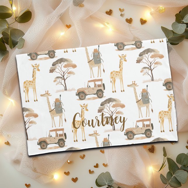 Jungle Safari with Giraffes Nursery Pattern  Pillow Case (Creator Uploaded)
