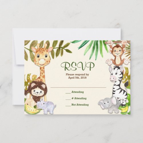 Jungle Safari Zoo RSVP Response Card