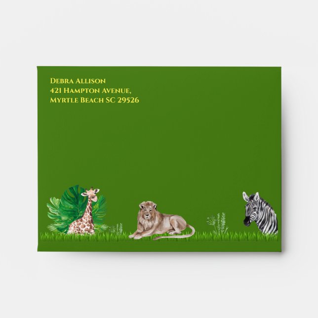 Jungle Sarfari Animals Envelope (Front)