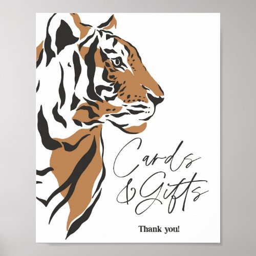 jungle siberian tiger cards and gifts sign