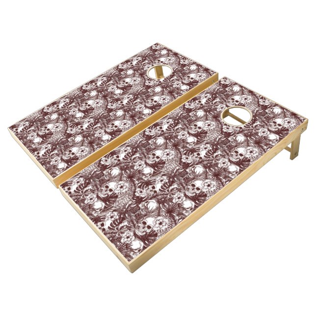 Jungle Skulls Cornhole Set (Angled)