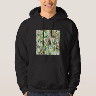 Jungle Sloth On Green Hoodie