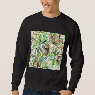 Jungle Sloth On Green Sweatshirt