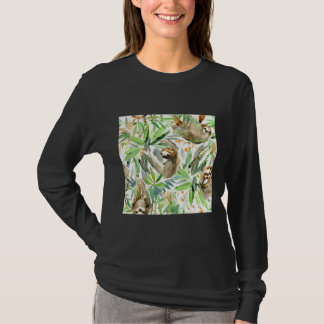Jungle Sloth On Green T-Shirt