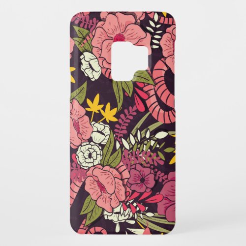 Jungle snakes tropical flowers vintage pattern Case_Mate samsung galaxy s9 case