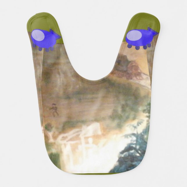 Jungle Spaceship Baby Bib (Front)