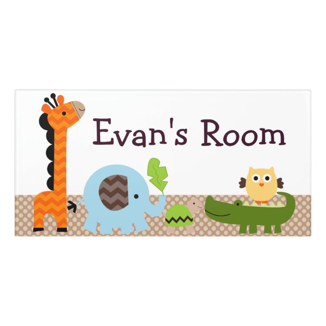 Jungle Stack Animals Nursery Door Sign (Classic Front)