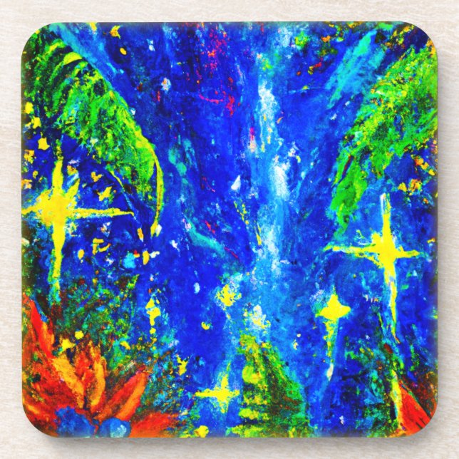 Jungle Stars Painting. Buy Now Beverage Coaster (Front)