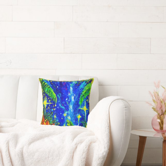 Jungle Stars Painting. Buy Now Throw Pillow (Couch)