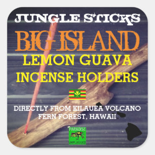 JUNGLE STICKS LEMON GUAVA INCENSE HOLDERS SQUARE STICKER