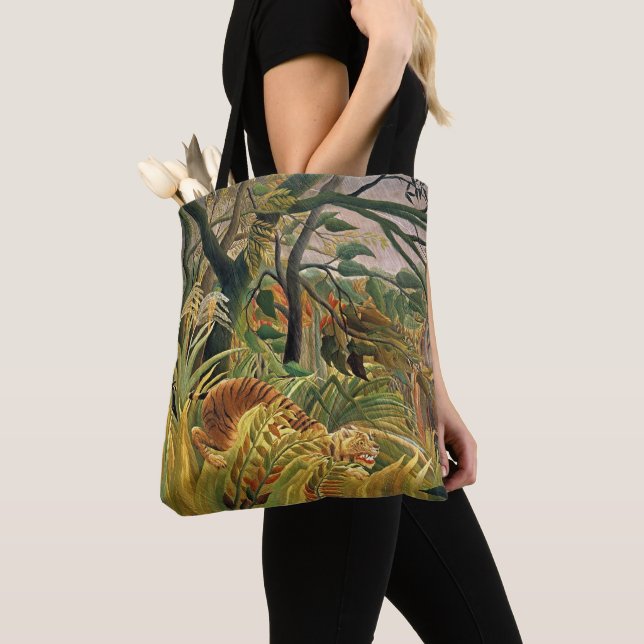 Jungle Storm Tiger – Rousseau Art Tote Bag (Close Up)
