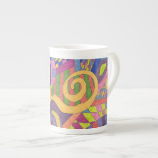 "Jungle Stripes 2" Abstract Art Bone China Mug