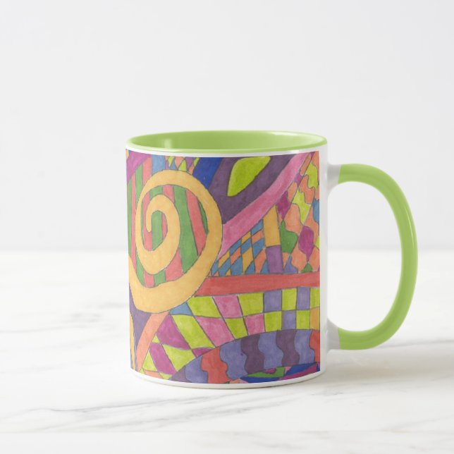 "Jungle Stripes 2" Abstract Art Mug (Right)