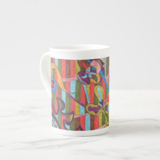"Jungle Stripes I" Abstract Art Bone China Mug